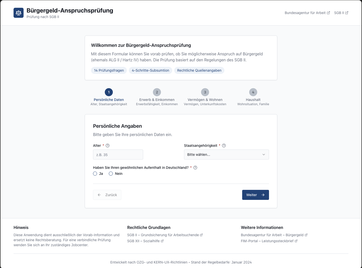 Vollständige Fachanwendung – Leistungsanspruchsprüfung mit komplettem Vorgang